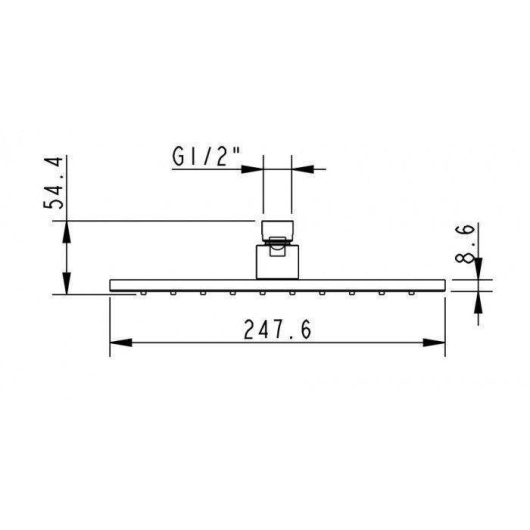 Верхний душ Rodos 011CP 250x250mm, квадратный, изображение 6