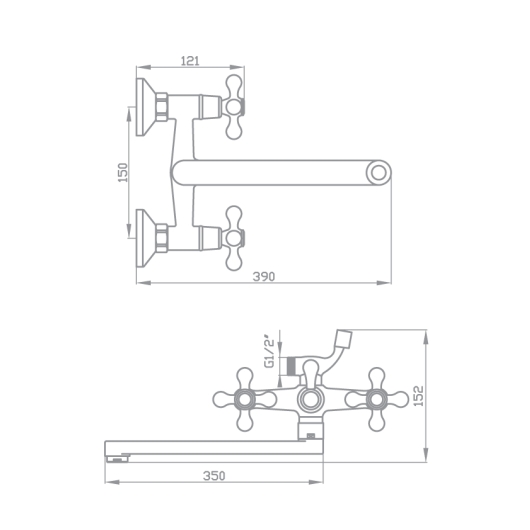 Смеситель для ванной IDEAL 91701, изображение 2