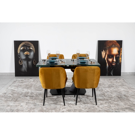 Стіл ЛУАРА 140(200)*80*76 Laminam Verde Alpi Lucidato (5mm), изображение 2