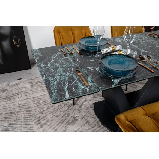 Стіл ЛУАРА 140(200)*80*76 Laminam Verde Alpi Lucidato (5mm), изображение 3