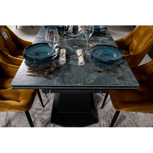 Стіл ЛУАРА 140(200)*80*76 Laminam Verde Alpi Lucidato (5mm), изображение 5