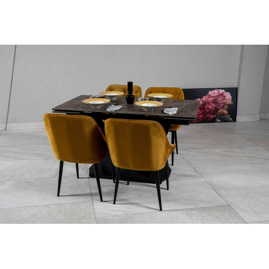 Стіл ЛУАРА 140(200)*80*76 Laminam Emperador Extra (3mm), изображение 2
