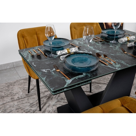 Стіл ЛУАРА 160(200)*90*76 Laminam Naturali Noir Desir (3mm), изображение 10