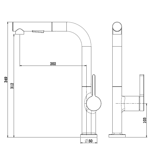 Смеситель для кухни RIMINI 06 stainless steel, изображение 2