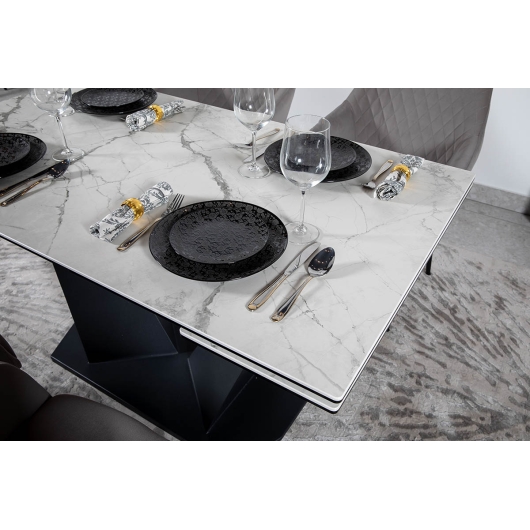 Стіл ЛУАРА 160(200)*90*76 Laminam Invisible white (5mm), изображение 7