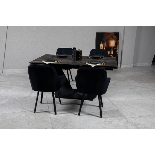 Стіл ЛУАРА 160(200)*90*76 Laminam Naturali Noir Desir (3mm), изображение 5