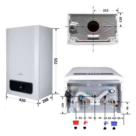 Котел газовый Thermo Alliance EWA 24 кВт (Двухконтурный,Condensing), изображение 2