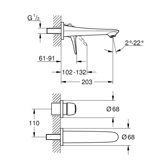 Змішувач для раковини прихованого монтажу Grohe Eurostyle (19571LS3), изображение 2