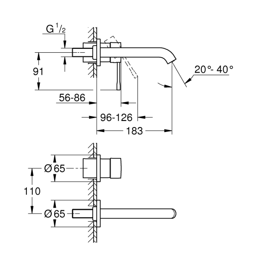 Змішувач для раковини прихованого монтажу Grohe Essence M-Size (29192001), изображение 2