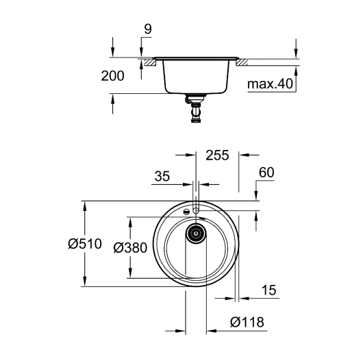 Композитна мийка для кухні Grohe K200 (31656AT0), изображение 4