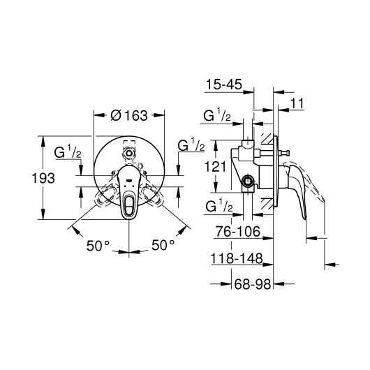 Змішувач для ванни Grohe Eurostyle (33637003), изображение 2