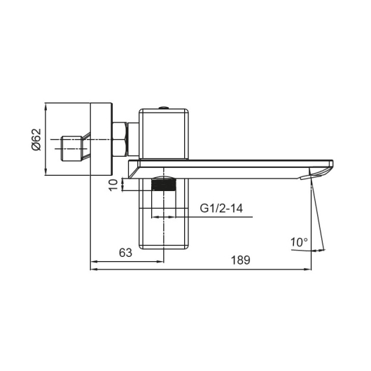 Змішувач для ванни з коротким виливом Koer KB-41010-01 (Колір хром) (KR3484), изображение 2
