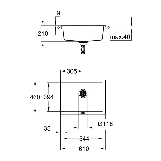 Композитна мийка для кухні Grohe K700U (31655AT0), изображение 3