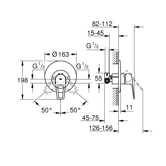 Змішувач прихованого монтажу GROHE BauLoop NEW для 1 споживача (29080001), изображение 2