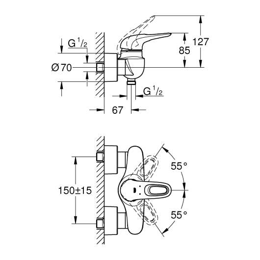 Змішувач для душу Grohe Eurostyle (33590LS3), изображение 2