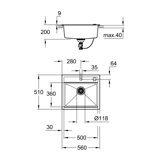 Композитна мийка для кухні Grohe K700 (31651AT0), изображение 4