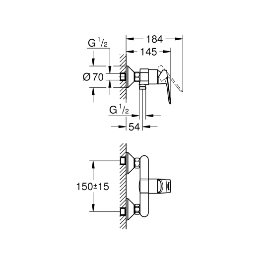 Змішувач для душу Grohe BauLoop (23634000), изображение 2