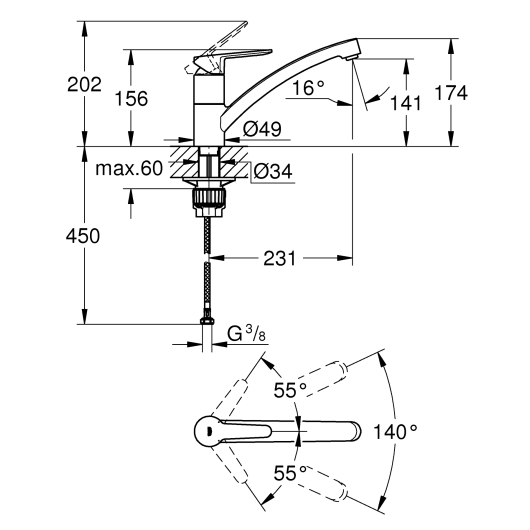 Змішувач для кухні Grohe BauEco (31680000), изображение 6