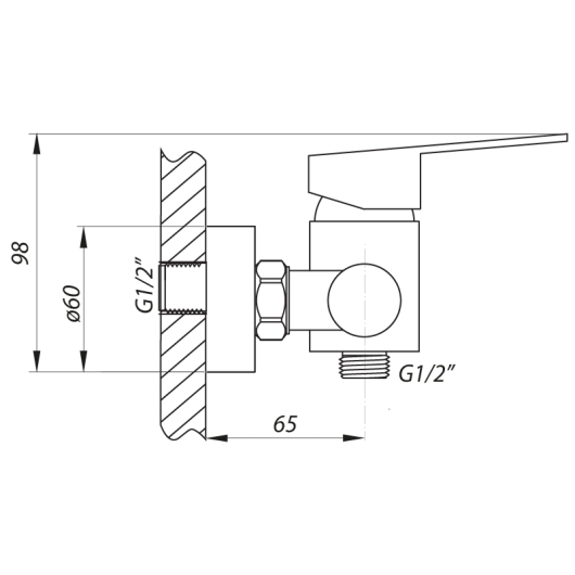 Змішувач для душа Zerix LR72003 (LL1195), изображение 2