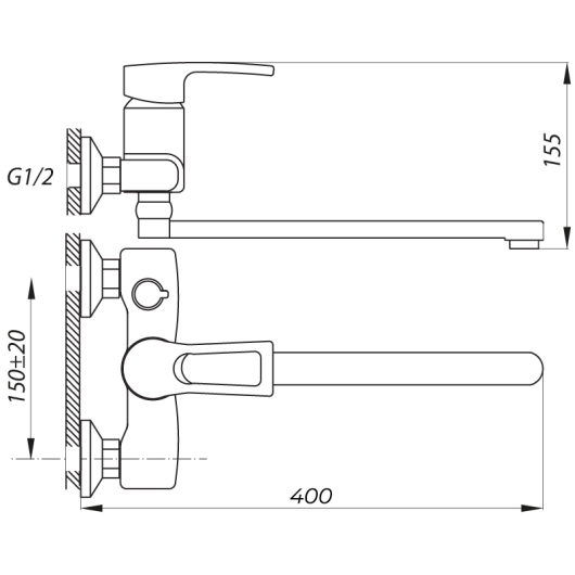 Змішувач для ванни Zerix JLB 181 (ZX2943), изображение 2