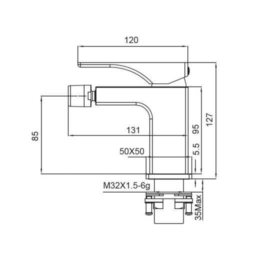 Змішувач для біде Koer KB-20010-01 (Колір хром) (KR3480), изображение 2