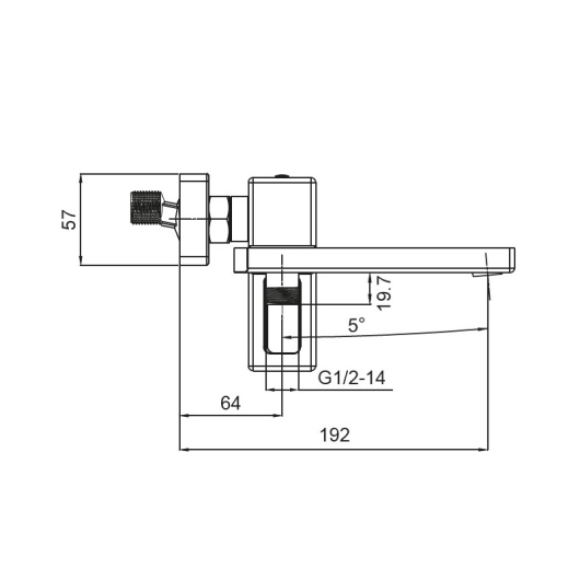 Змішувач для ванни з коротким виливом Koer KB-41009-05 (Колір чорний) (KR3503), изображение 2