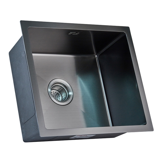 Мийка Zerix ZH4843B-215 (3.0/1.0) PVD-Black з сушаркою для посуду (ZM5555), изображение 2