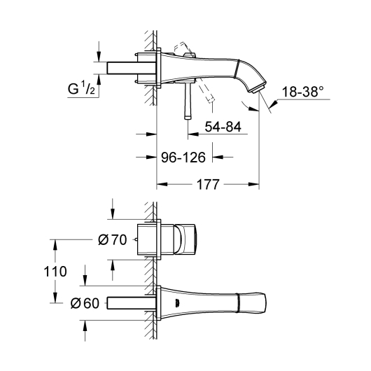 Змішувач для раковини прихованого монтажу Grohe Grandera (19929000), изображение 2