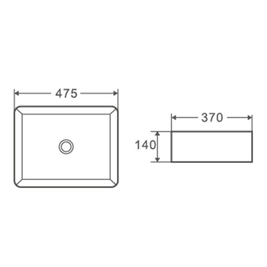 Умивальник накладний керамічний Mixxus Premium Quadro-0101 475x370x140mm (MP6487), изображение 2