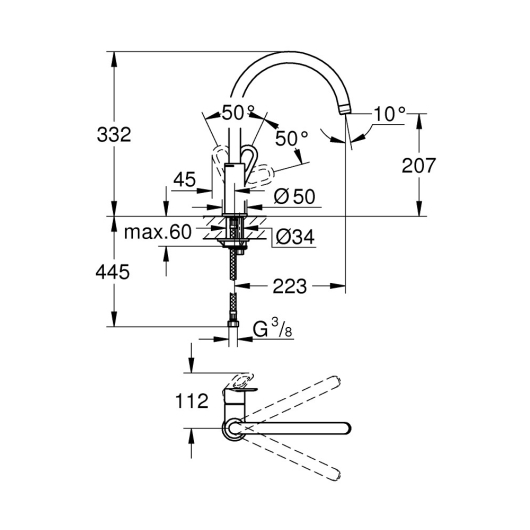 Змішувач для кухні Grohe BauLoop (31368000), изображение 2