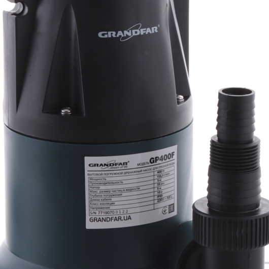 Дренажний насос для брудної води Grandfar GP400F (GF1074), изображение 2