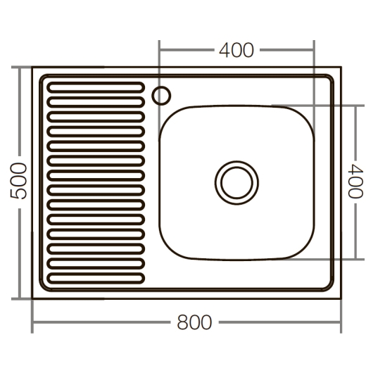 Кухонна мийка накладна Zerix Z8050R-04-160E (Satin) (ZX1615), изображение 2
