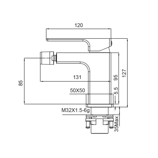 Змішувач для біде Koer KB-20009-01 (Колір хром) (KR3504), изображение 2