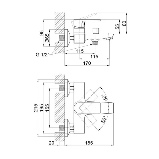 Смеситель для ванны IBERGRIF SUPREME M13202 (IB0006), изображение 2