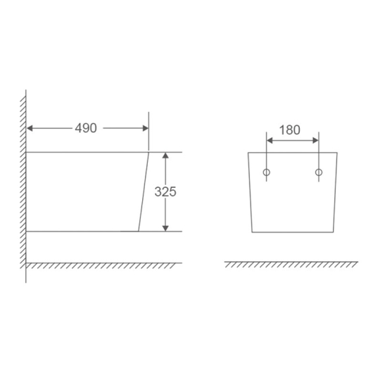 Біде підвісне Mixxus Premium Quadro-0501 485x345x325mm (MP6459), изображение 3