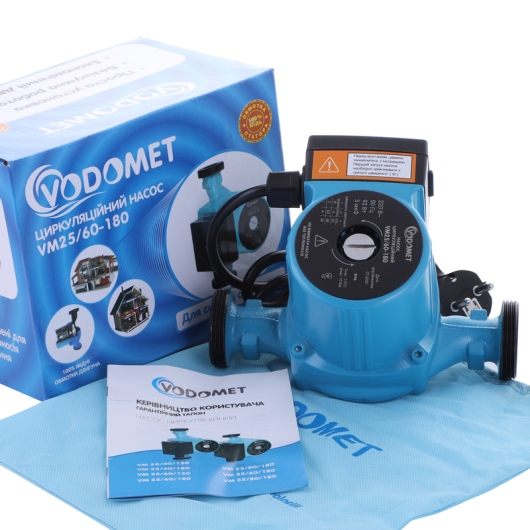 Насос циркуляційний Vodomet VM25 / 60-180 з кабелем, без гайок (VO0004), изображение 2