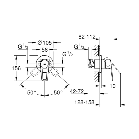 Змішувач прихованого монтажу GROHE BauLoop NEW для 1 споживача (29042001), изображение 2