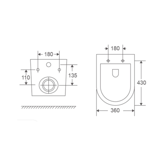Унітаз підвісний Mixxus Premium Ellipse-0302-T3 495x360x370mm, система змиву Tornado 3.0 (MP6462), изображение 3