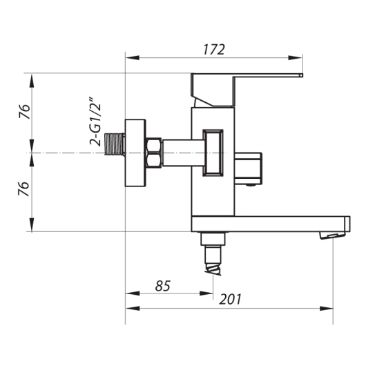 Змішувач для ванни Zerix LR73233 (LL1475), изображение 2