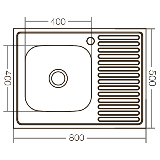Кухонна мийка накладна Zerix Z8050L-04-160E (Satin) (ZX1614), изображение 2