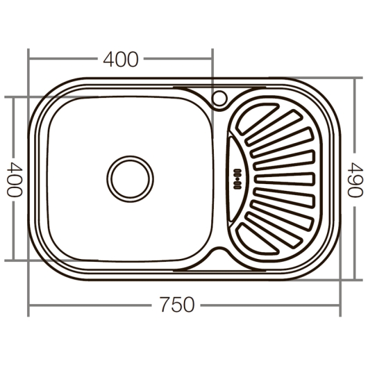 Мийка кухонна Zerix Z7549-08-180E (Satin) (ZX1606), изображение 2