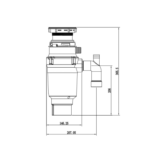 Подрібнювач харчових відходів Mixxus GD-01-0,5 (390Вт) (MX1568), изображение 2