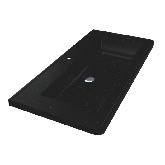 Умывальник TRES MIRASTONE BLACK SHINE Miraggio