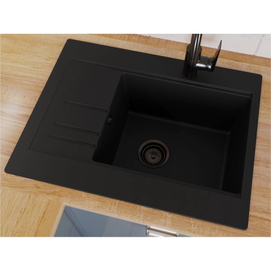 Кухонная мойка BODRUM 650 black shine Miraggio, изображение 5