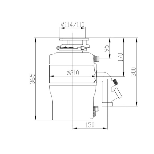 Подрібнювач харчових відходів Koer FWD-02-0,75 - SILENT (560Вт, індукційний двигун) (KR4913), изображение 2