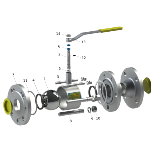Кран кульовий фланцевий Ду80/80 сталевий повнопрохідний 11с41п BREEZE, изображение 2