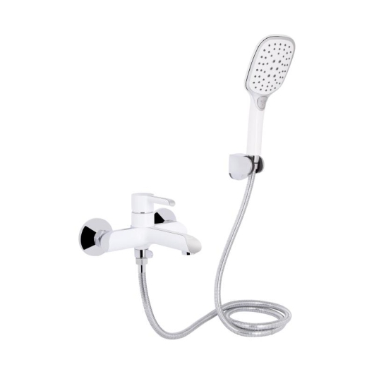Смеситель для ванны Qtap Grand (c душевым гарнитуром) QTGRAWCR006 Chrome/White купить в САНН Одесса