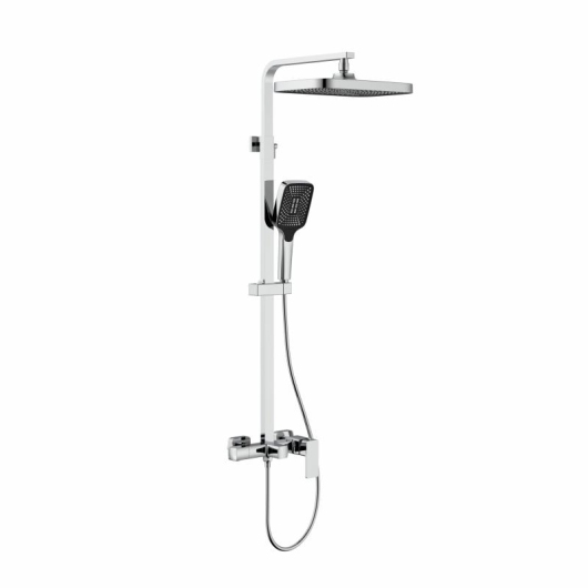Душова система для кабіни Qtap Capricorn на три споживачі (з виливом) 53103KNC Chrome купити в САНН Одеса