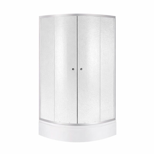 Lidz Latwa SC80x80.SAT.MID.FR Душевая кабина полукруглая, стекло Frost 4 мм + Lidz Душевой поддон KAPIELKA ST80x80x26, с панелью купить в САНН Одесса