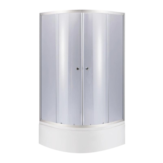 Lidz Latwa SC90x90.SAT.HIGH.GR Душевая кабина полукруглая, стекло тон 4 мм + Lidz Душевой поддон KAPIELKA ST90x90x41, с панелью купить в САНН Одесса
